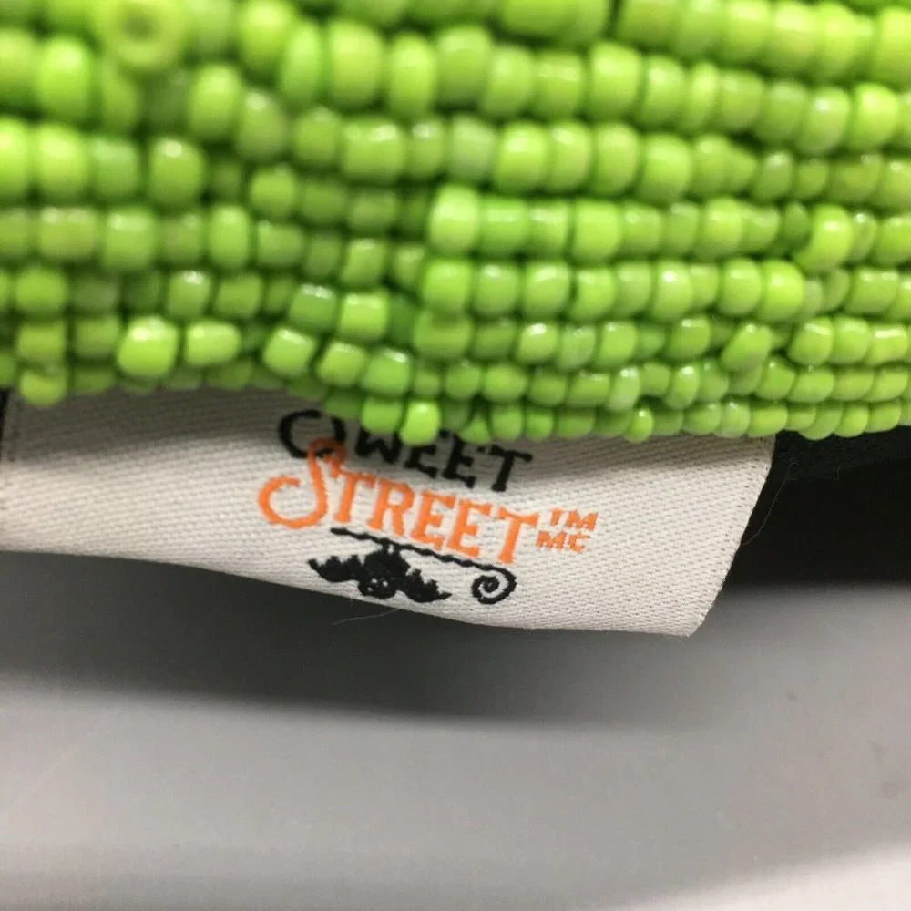 Sweet Street Halloween Beaded Throw Pillow Frankenstein Green Monster Ghoul 14